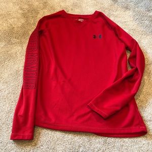 YXL Red Loose Fitting UA Long Sleeve tee